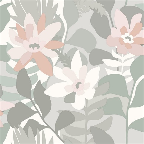 Koko Grey Floral Wallpaper