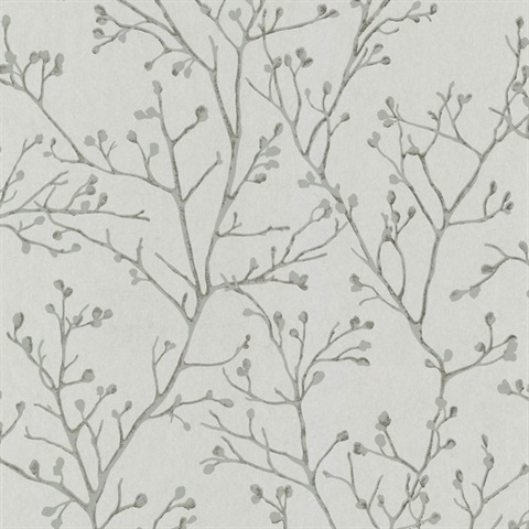 Koura Platinum Budding Tree Branches Wallpaper