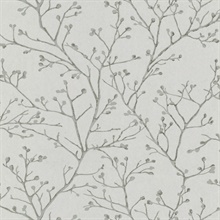 Koura Platinum Tree Branches Metallic Wallpaper
