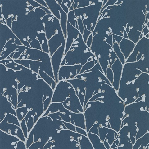 Koura Sapphire Budding Tree Branches Wallpaper