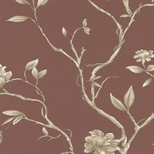 Kousa Tawny Floral Trail Wallpaper