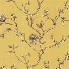Kousa Yellow Floral Trail Wallpaper