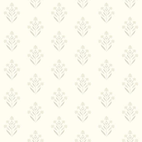 Kova Dove Floral Crest Wallpaper
