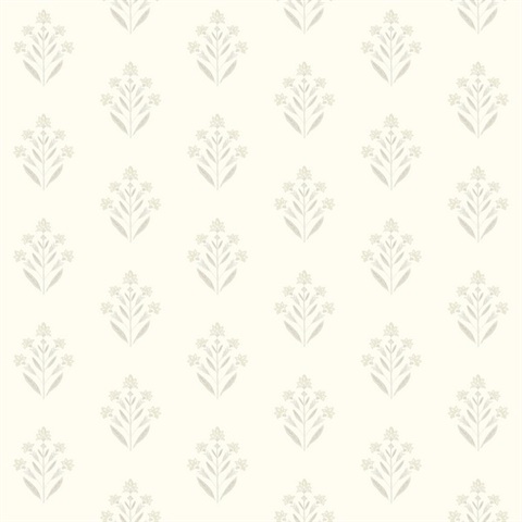 Kova Dove Floral Crest Wallpaper