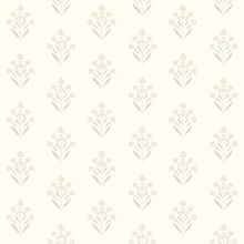 Kova Dove Floral Crest Wallpaper