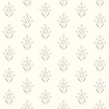 Kova Light Blue Floral Crest Wallpaper