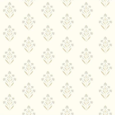 Kova Yellow Floral Crest Wallpaper