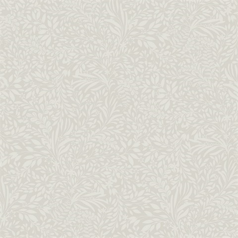 Kristina Light Grey Botanical Wallpaper