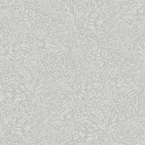 Kristina Light Grey Botanical Wallpaper