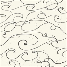 Kuroshio Charcoal Ocean Wave Ink Brushtroke Wallpaper