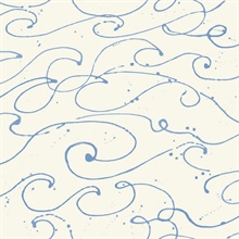 Kuroshio Light Blue Ocean Wave Ink Brushtroke Wallpaper
