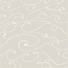 Kuroshio Taupe Ocean Wave Ink Brushtroke Wallpaper