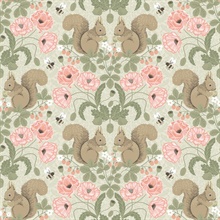 Kurre Pink Woodland Squirrel Wallpaper