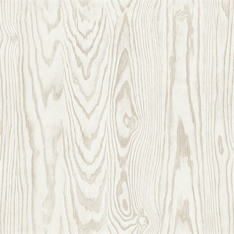 Kyoto Faux Woodgrain Texture Off-White Wallpaper