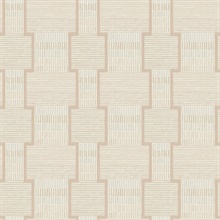 La Broderie Blush Geometric Sticthes Wallpaper