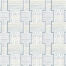 La Broderie Sky Blue Geometric Sticthes Wallpaper