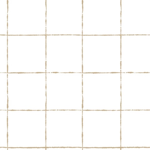 La Vitre Plaid Gold Wallpaper