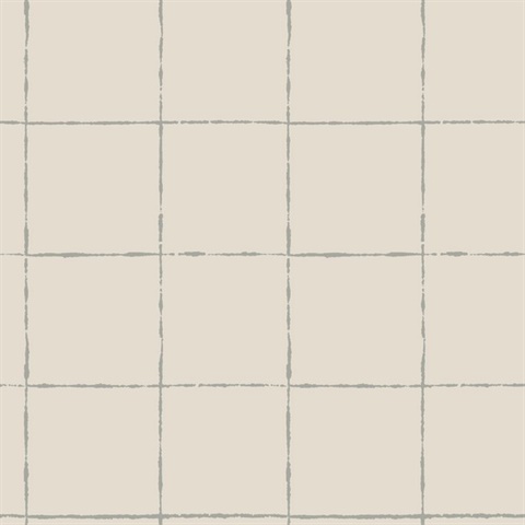 La Vitre Plaid Lichen Grey Wallpaper