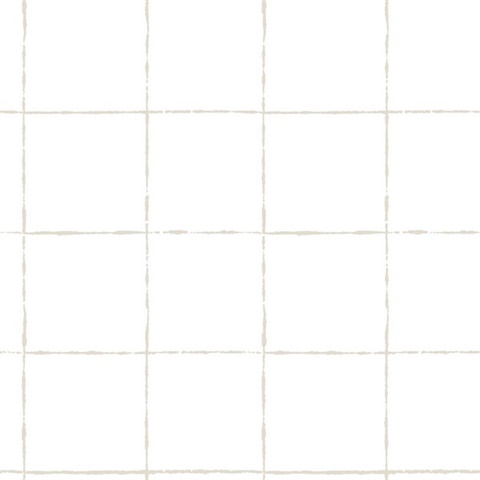 La Vitre Plaid Taupe Wallpaper