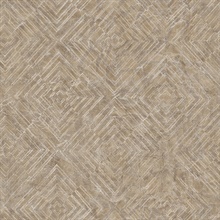 Labyrinth Bronze Geometric Wallpaper