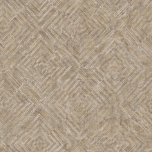 Labyrinth Bronze Geometric Wallpaper