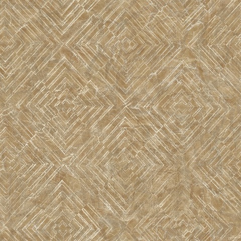 Labyrinth Gold Geometric Wallpaper