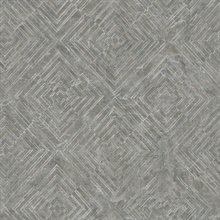 Labyrinth Pewter Geometric Wallpaper