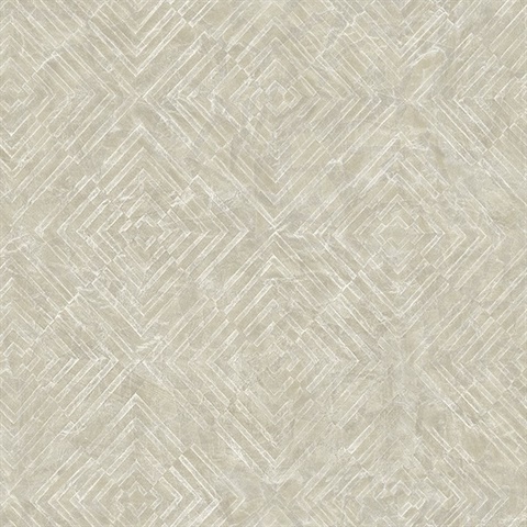 Labyrinth Platinum Geometric Wallpaper