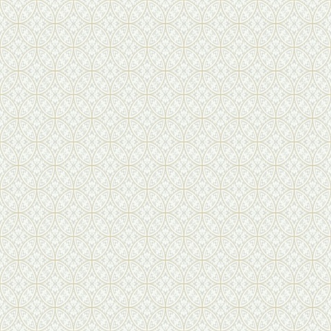 Lacey Circle Geo Wallpaper - Cream/Gray