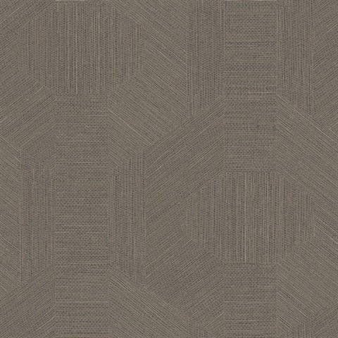 Ladon Pewter Abstract Metallic Textured Hexagons Wallpaper