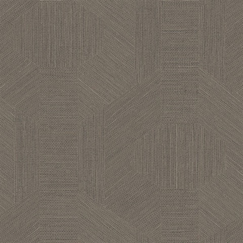 Ladon Pewter Abstract Metallic Textured Hexagons Wallpaper