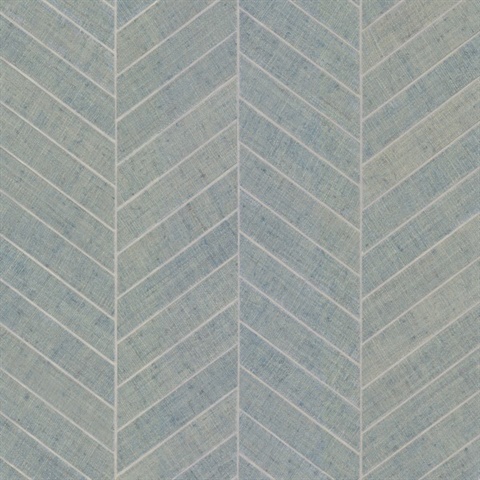 Atelier Herringbone Lagoon Wallpaper