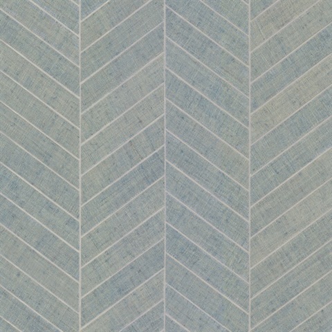 Atelier Herringbone Lagoon Wallpaper