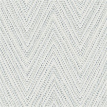 Lainey Blue Stitched Chevron Wallpaper
