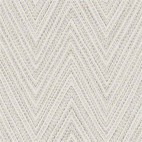 Lainey Neutral Stitched Chevron Wallpaper