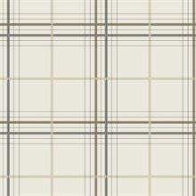Lakeside Plaid Beige Tailored Wallpaper