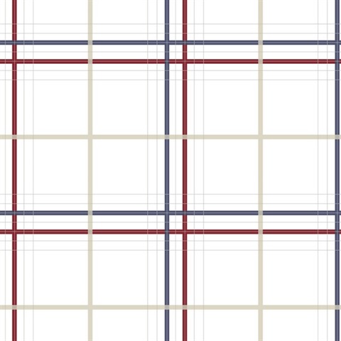 Lakeside Plaid Red Tailored Wallpaper
