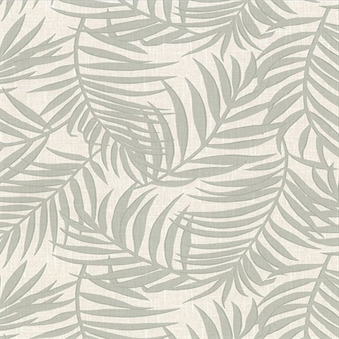 Lanai Beige Fronds Tropical Leaf Wallpaper