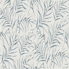 Lani Blue Coastal Leaves Wallpaper