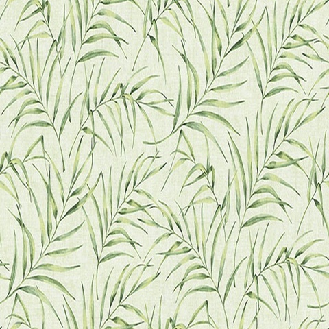 Lani Green Coastal Leaves Wallpaper