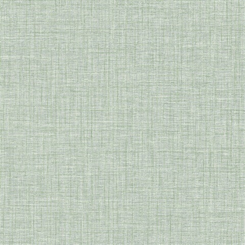 Lanister Green Textured Linen Wallpaper