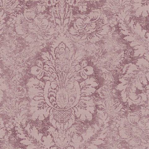 Large Damask Plum Wallpaper