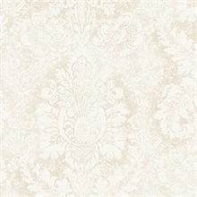 Large Damask Taupe & Cream Wallpaper