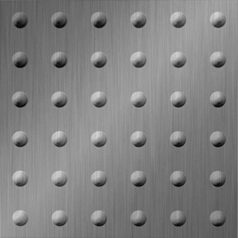 Large Rivet Ceiling Panels Brushed Aluminum