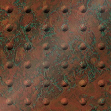 Large Rivet Ceiling Panels Copper Patina