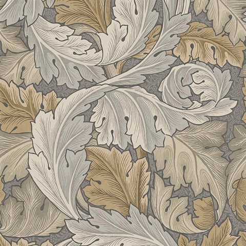 Large Victorian Acanthus Beige & Taupe Wallpaper