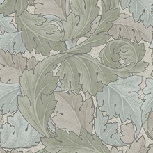 Large Victorian Acanthus Sage & Duck Egg Wallpaper