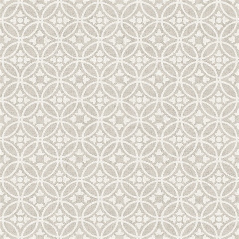 Larsson Grey Textured Ogee Wallpaper