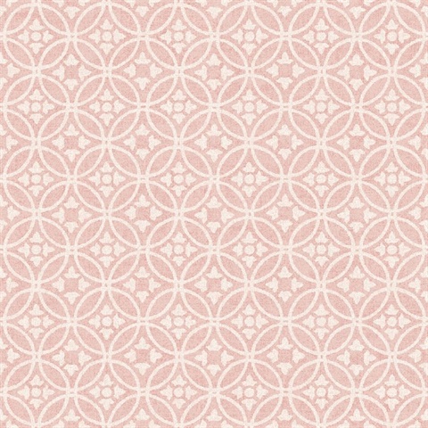 Larsson Pink Textured Ogee Wallpaper
