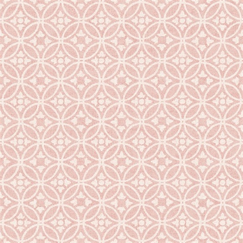 Larsson Pink Textured Ogee Wallpaper